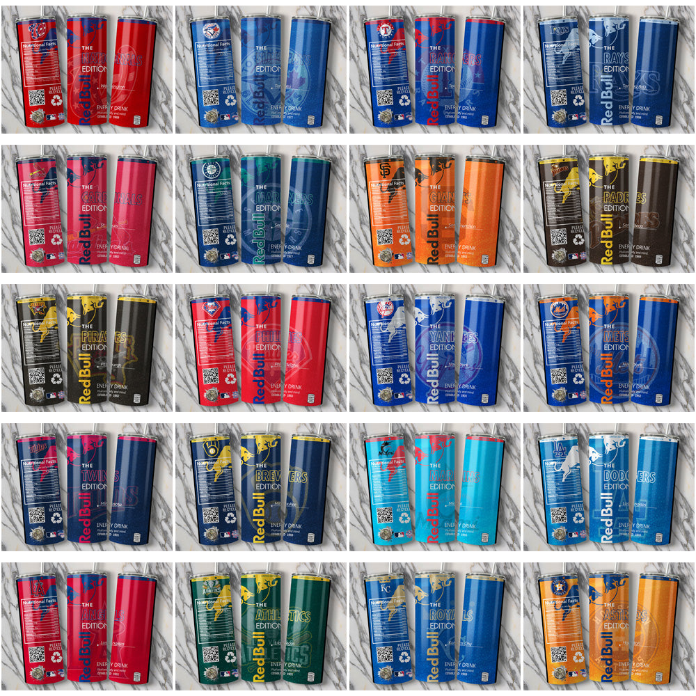 30 Baseball Teams Red Bull Tumbler Wrap Bundle JPG