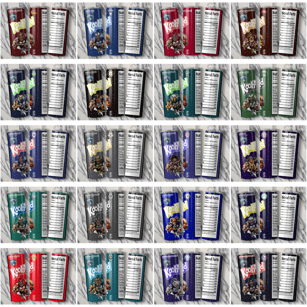 32 Football Teams Kool-Aid Tumbler Wrap Bundle JPG