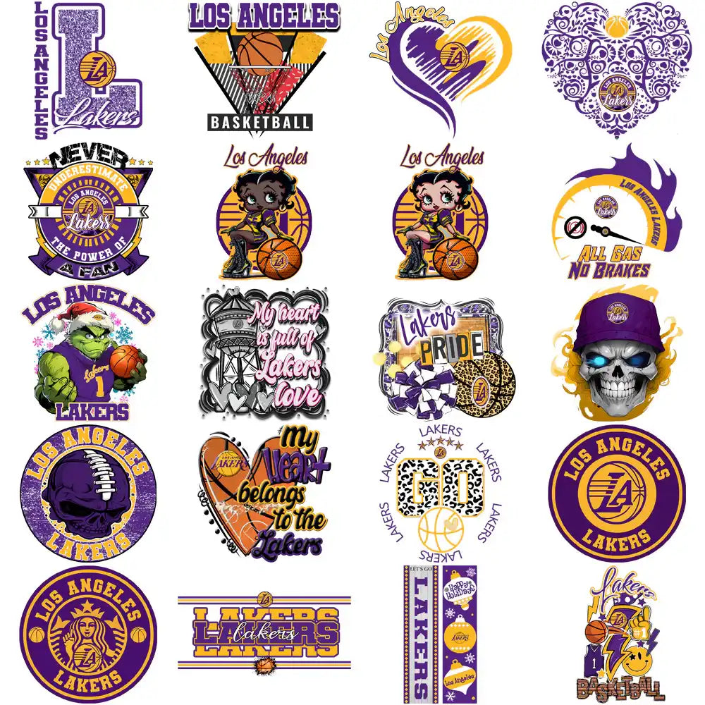 54 Los Angeles Lakers Basketball Designs Bundle PNG