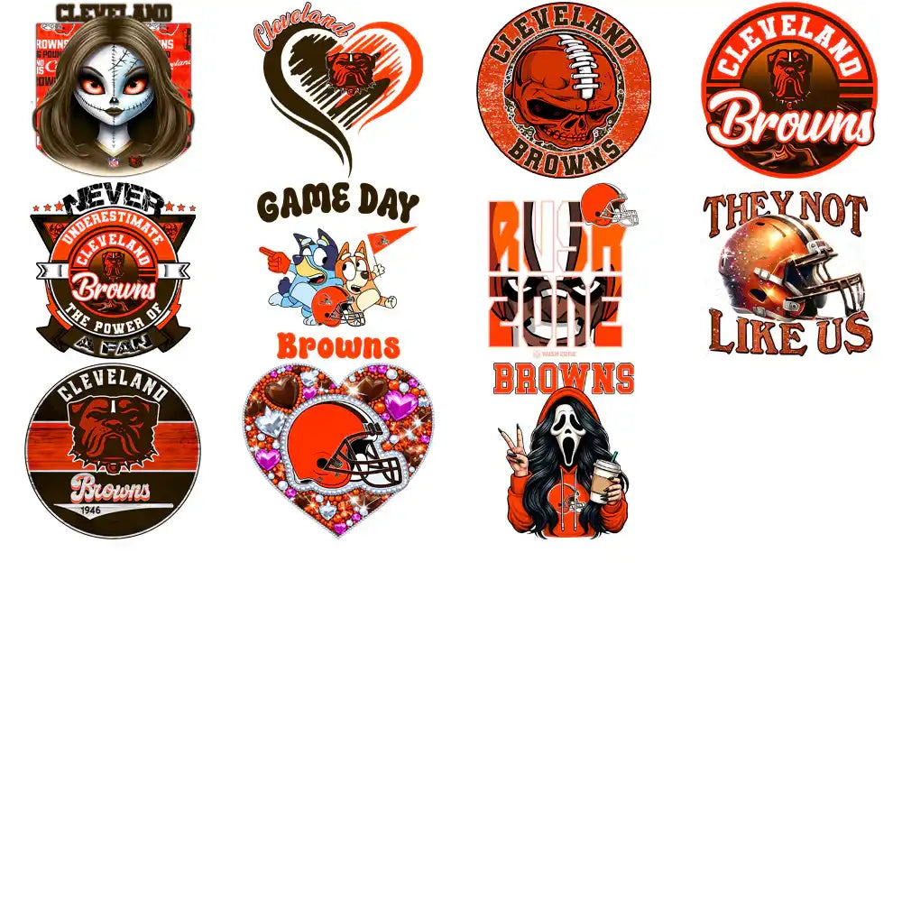 49 Cleveland Browns V1 Football Designs Bundle PNG