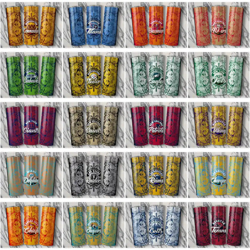 33 Football Teams Lace & Logo Tumbler Wrap Bundle JPG