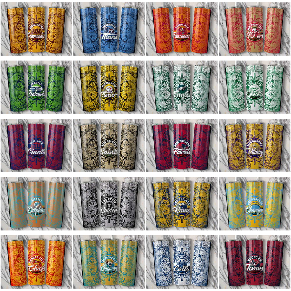 33 Football Teams Lace & Logo Tumbler Wrap Bundle JPG
