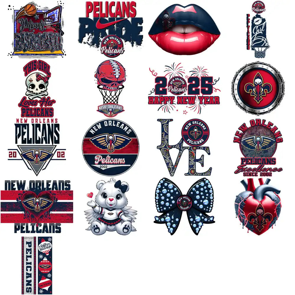 55 New Orleans Pelicans Basketball Designs Bundle PNG