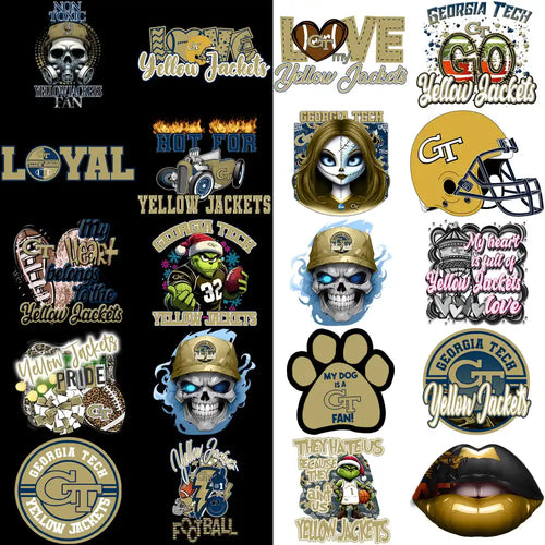 35 Georgia Tech Yellow Designs Bundle PNG