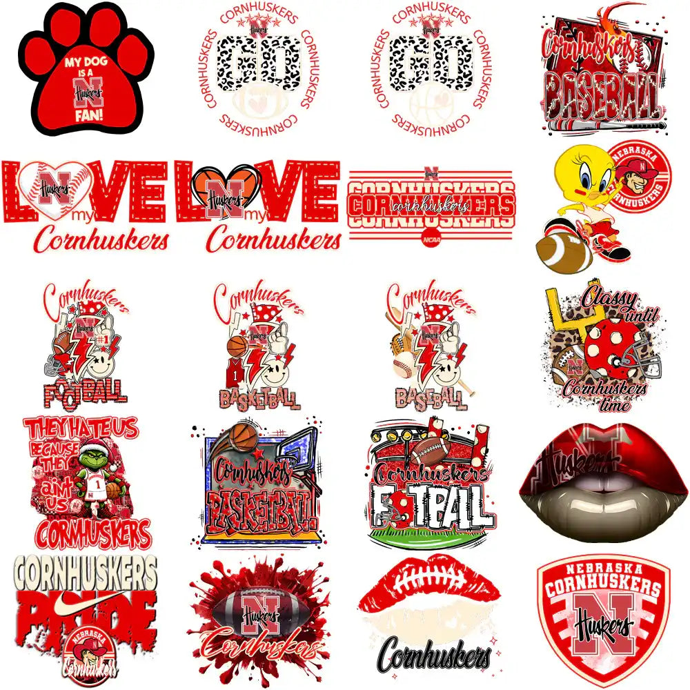 72 Nebraska Cornhuskers Designs Bundle PNG