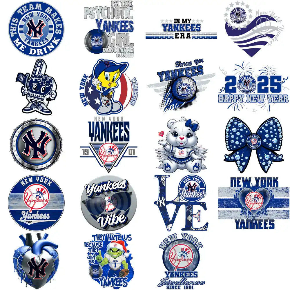 58 New York Yankees Baseball Designs Bundle PNG