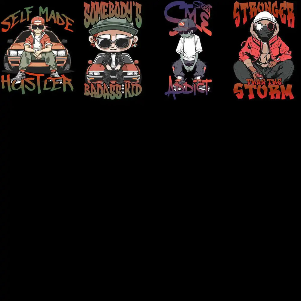 15 Street Boys Style Designs Bundle PNG