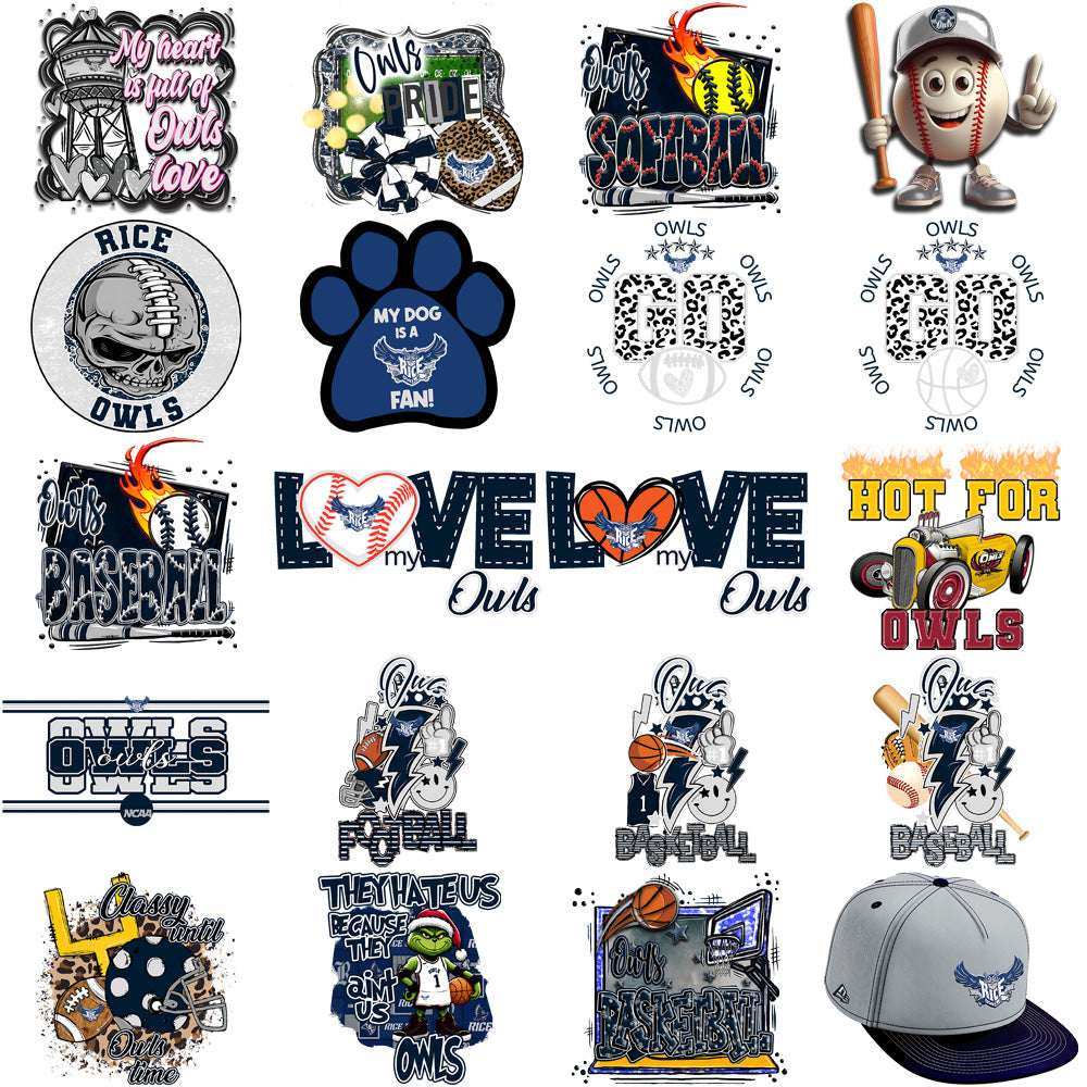 56 Rice Owls Designs Bundle PNG