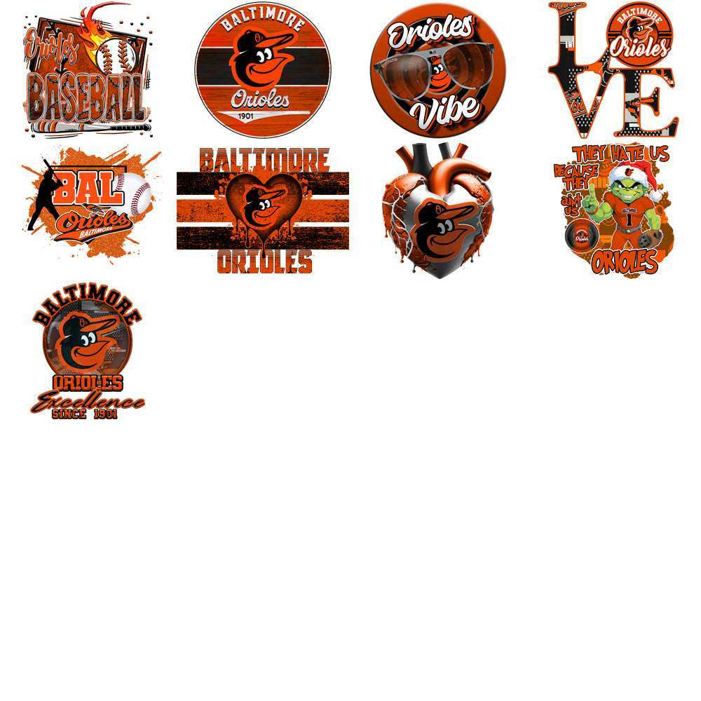67 Baltimore Orioles Baseball Designs Bundle PNG