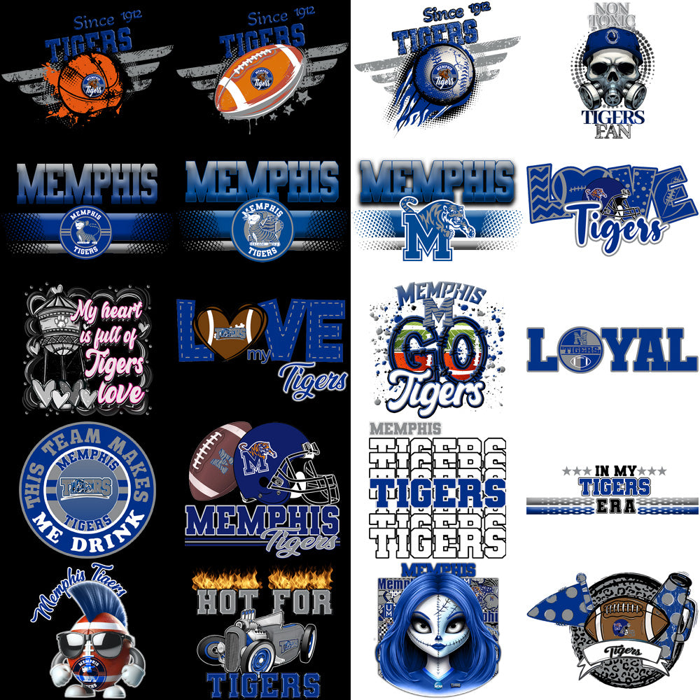 80 Memphis Tigers Designs Bundle PNG