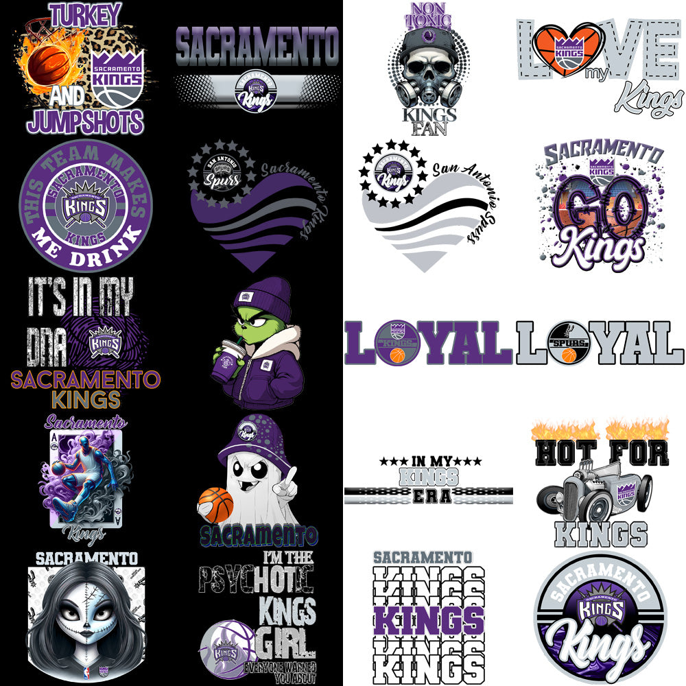 58 Sacramento Kings Basketball Designs Bundle PNG