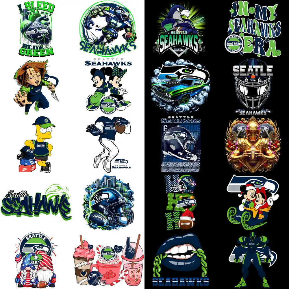 48 Seattle Seahawks V2 Football Designs Bundle PNG