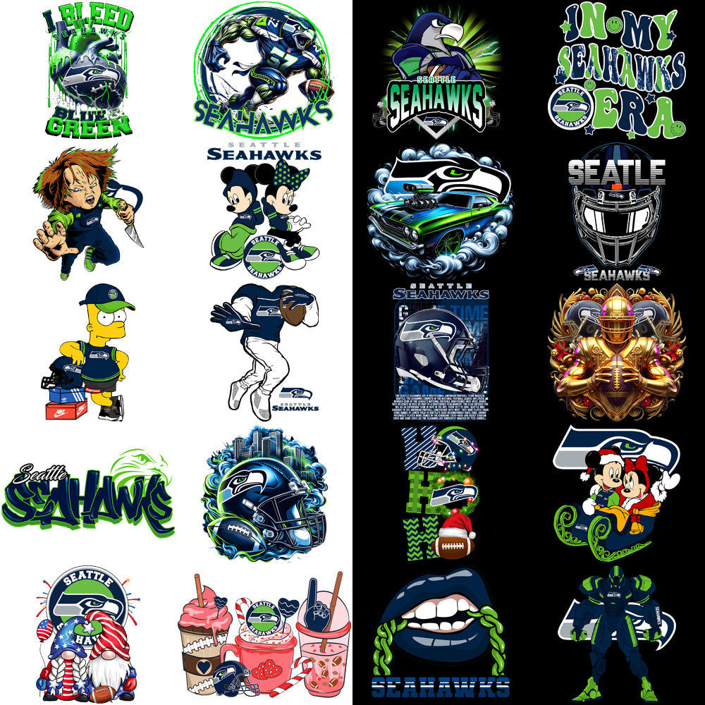 48 Seattle Seahawks V2 Football Designs Bundle PNG