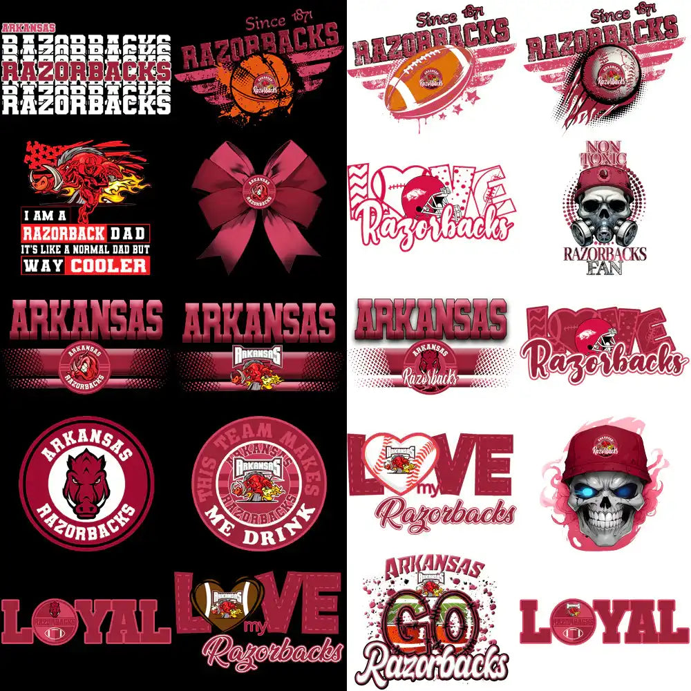 94 Arkansas Razorbacks Designs Bundle PNG