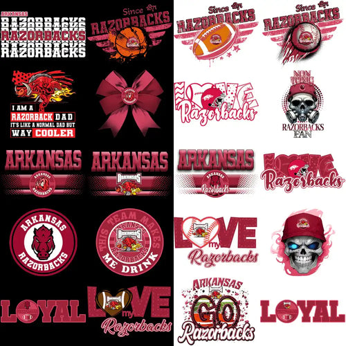 94 Arkansas Razorbacks Designs Bundle PNG