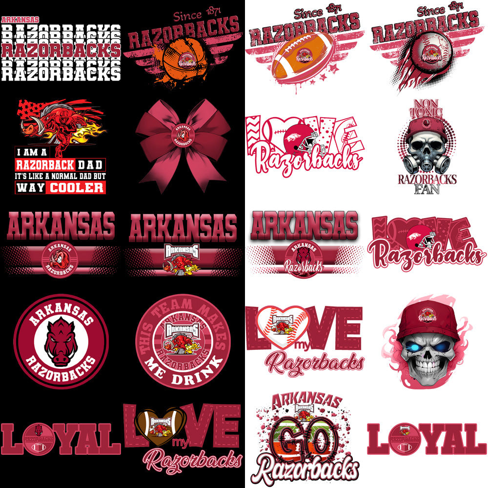 94 Arkansas Razorbacks Designs Bundle PNG