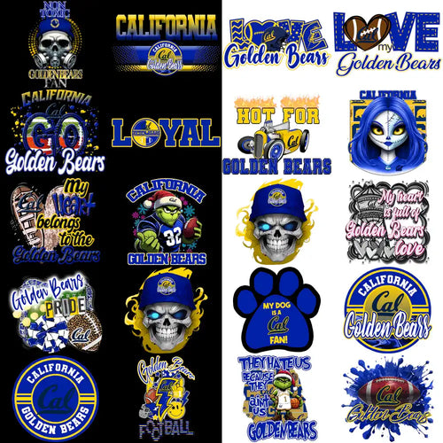 30 California Golden Bears Designs Bundle PNG