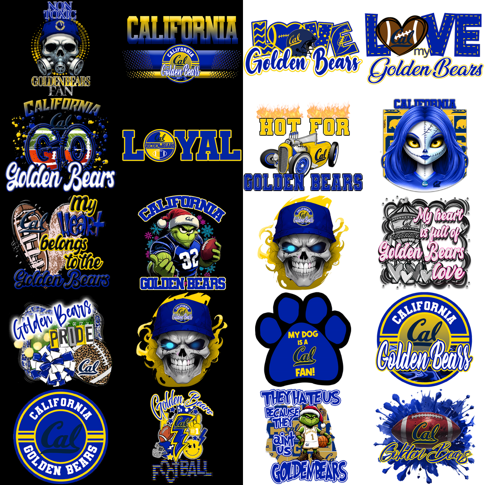 30 California Golden Bears Designs Bundle PNG
