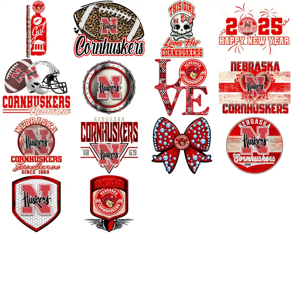 72 Nebraska Cornhuskers Designs Bundle PNG