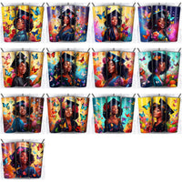 Load image into Gallery viewer, 45 Black Girl Graduate Tumbler Wrap Designs Bundle JPG
