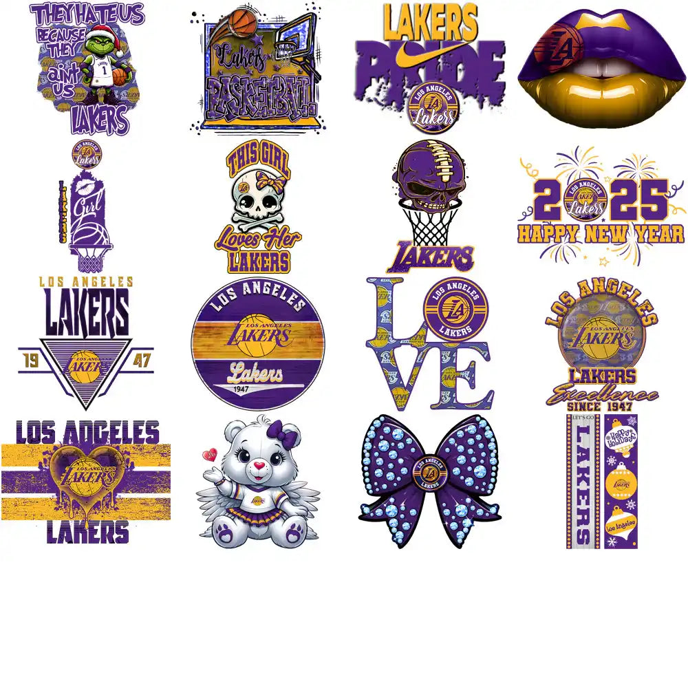 54 Los Angeles Lakers Basketball Designs Bundle PNG