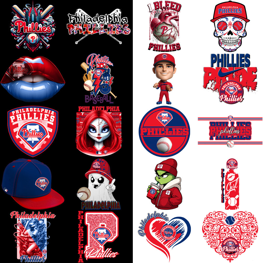 60 Philadelphia Phillies Baseball Designs Bundle PNG