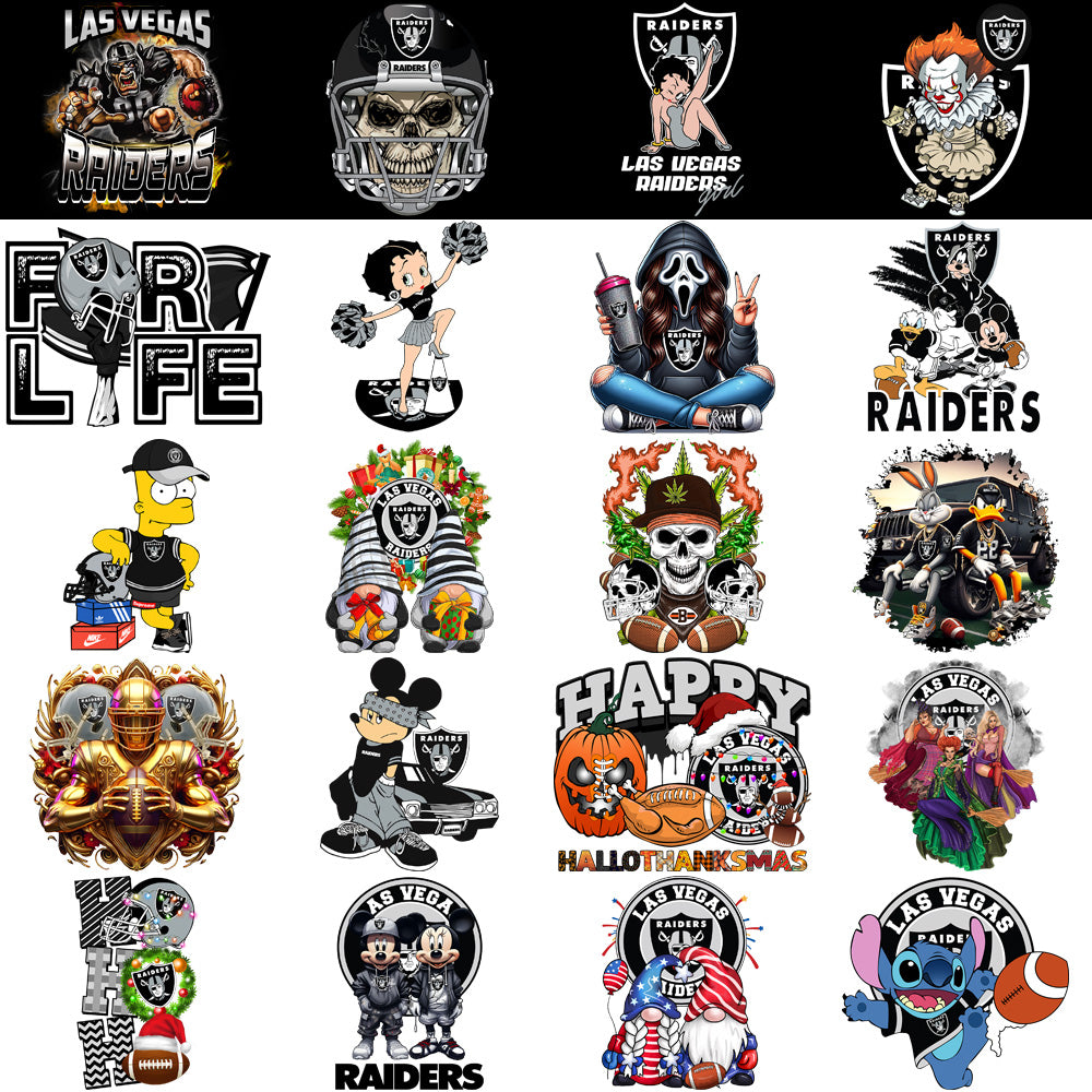 54 Las Vegas Raiders V2 Football Designs Bundle PNG