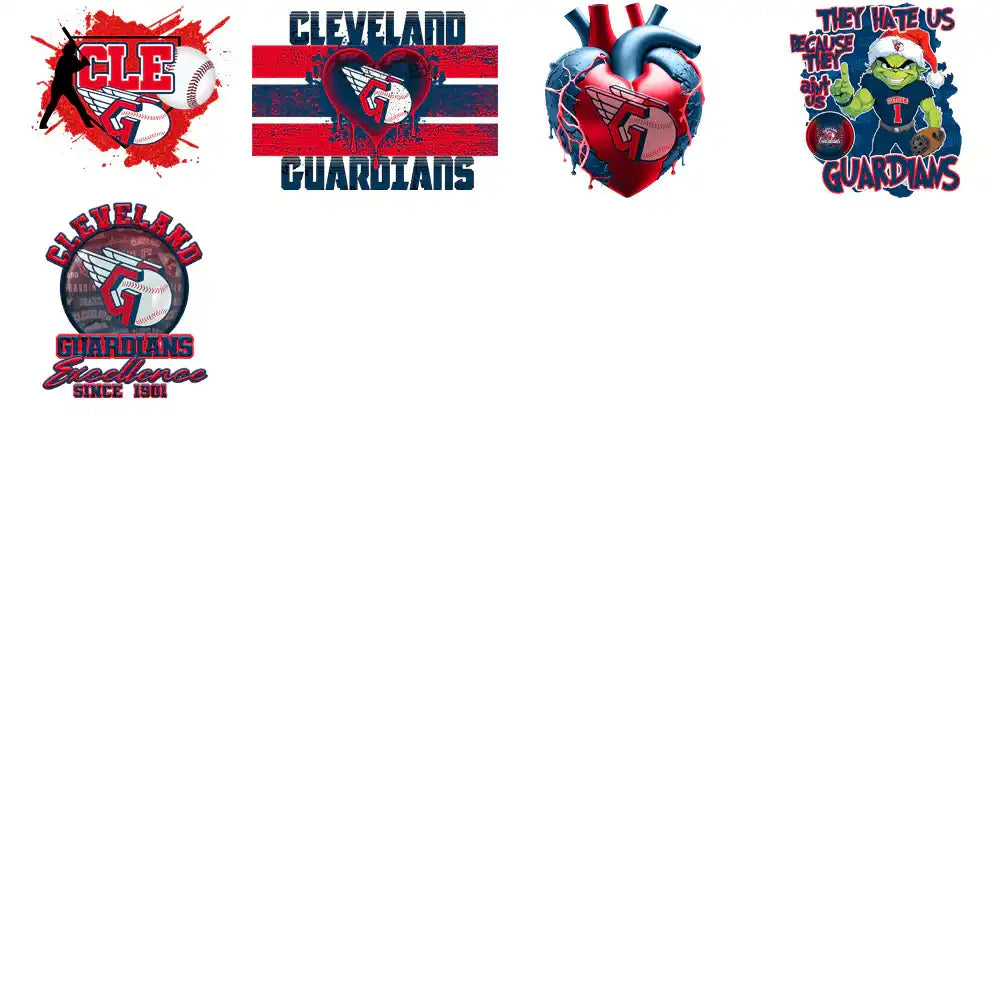 63 Cleveland Guardians Baseball Designs Bundle PNG
