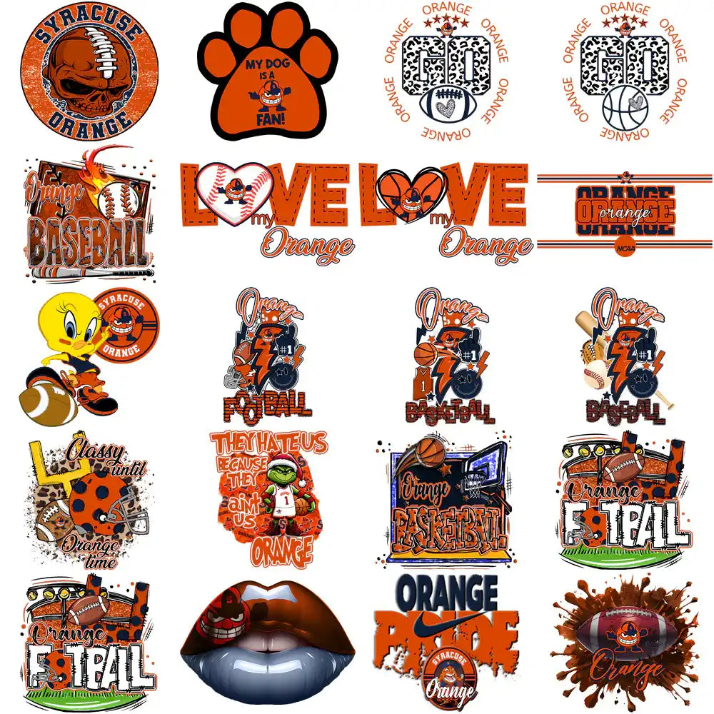 77 Syracuse Orange Designs Bundle PNG