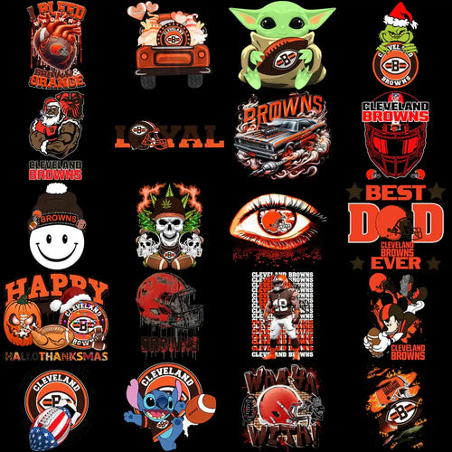 49 Cleveland Browns V2 Football Designs Bundle PNG