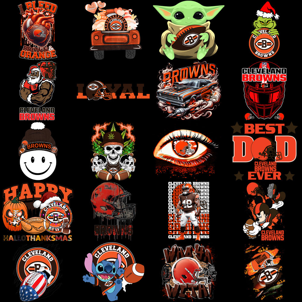 49 Cleveland Browns V2 Football Designs Bundle PNG