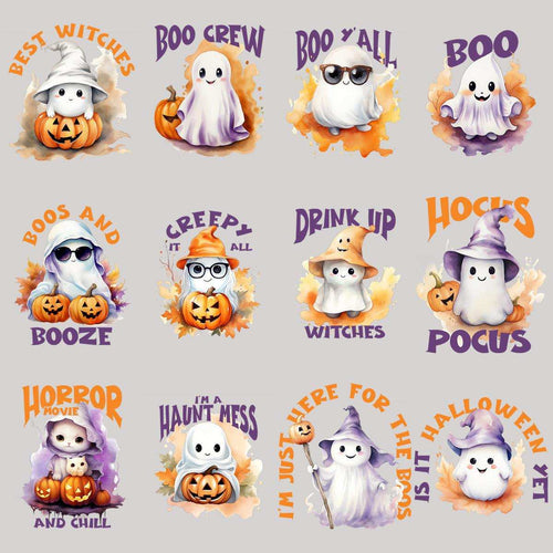 23 Niedliche Herbst Halloween Geist Designs Bundle PNG