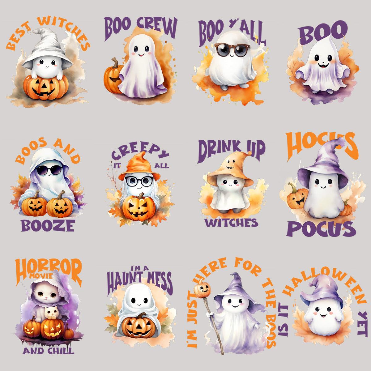 23 Cute Fall Halloween Ghost Designs Bundle PNG