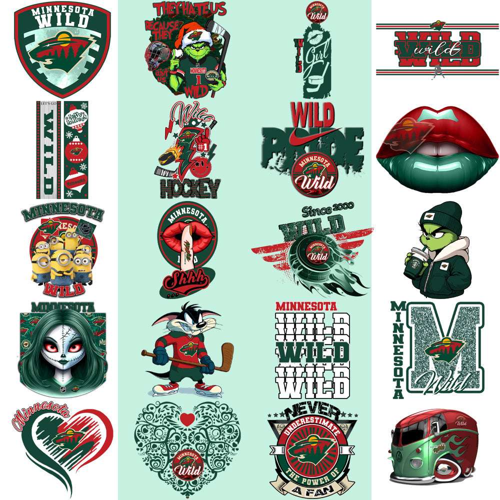 37 Minnesota Wild Ice Hockey Designs Bundle PNG