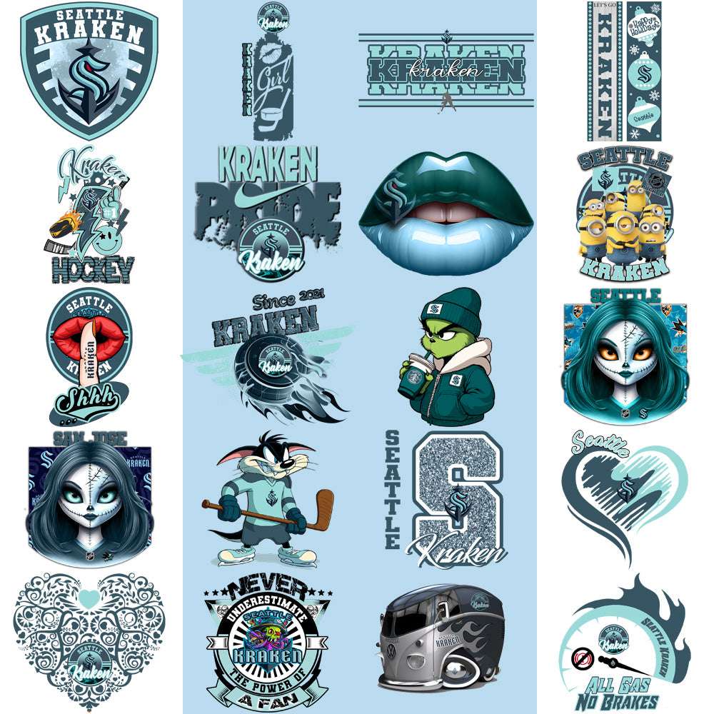 35 Seattle Kraken Ice Hockey Designs Bundle PNG
