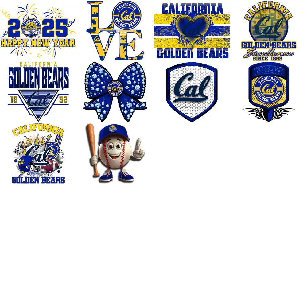 30 California Golden Bears Designs Bundle PNG