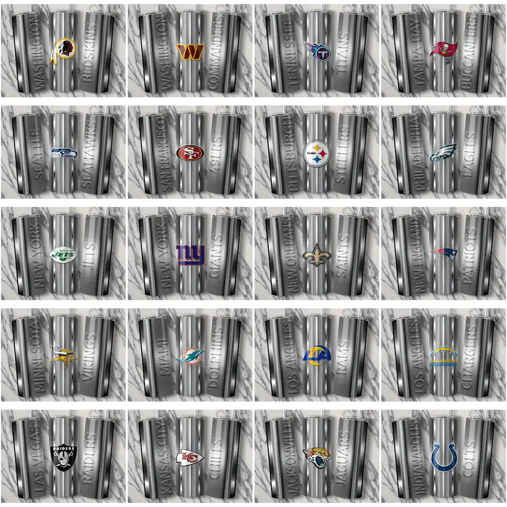 34 Football Teams Metallic Tumbler Wrap Bundle JPG