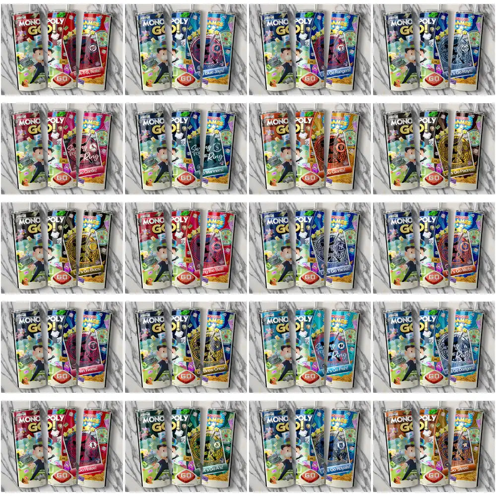 30 Baseball Teams Monopoly Go! Tumbler Wrap Bundle JPG