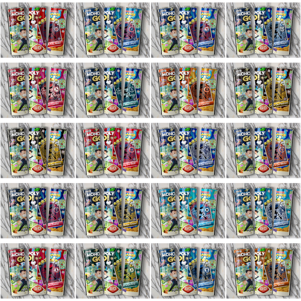 30 Baseball Teams Monopoly Go! Tumbler Wrap Bundle JPG