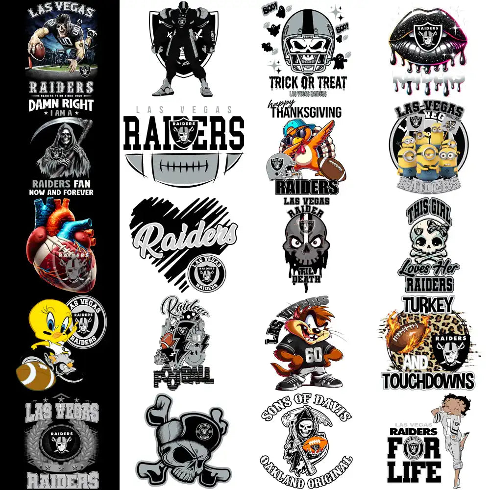 54 Las Vegas Raiders V2 Football Designs Bundle PNG