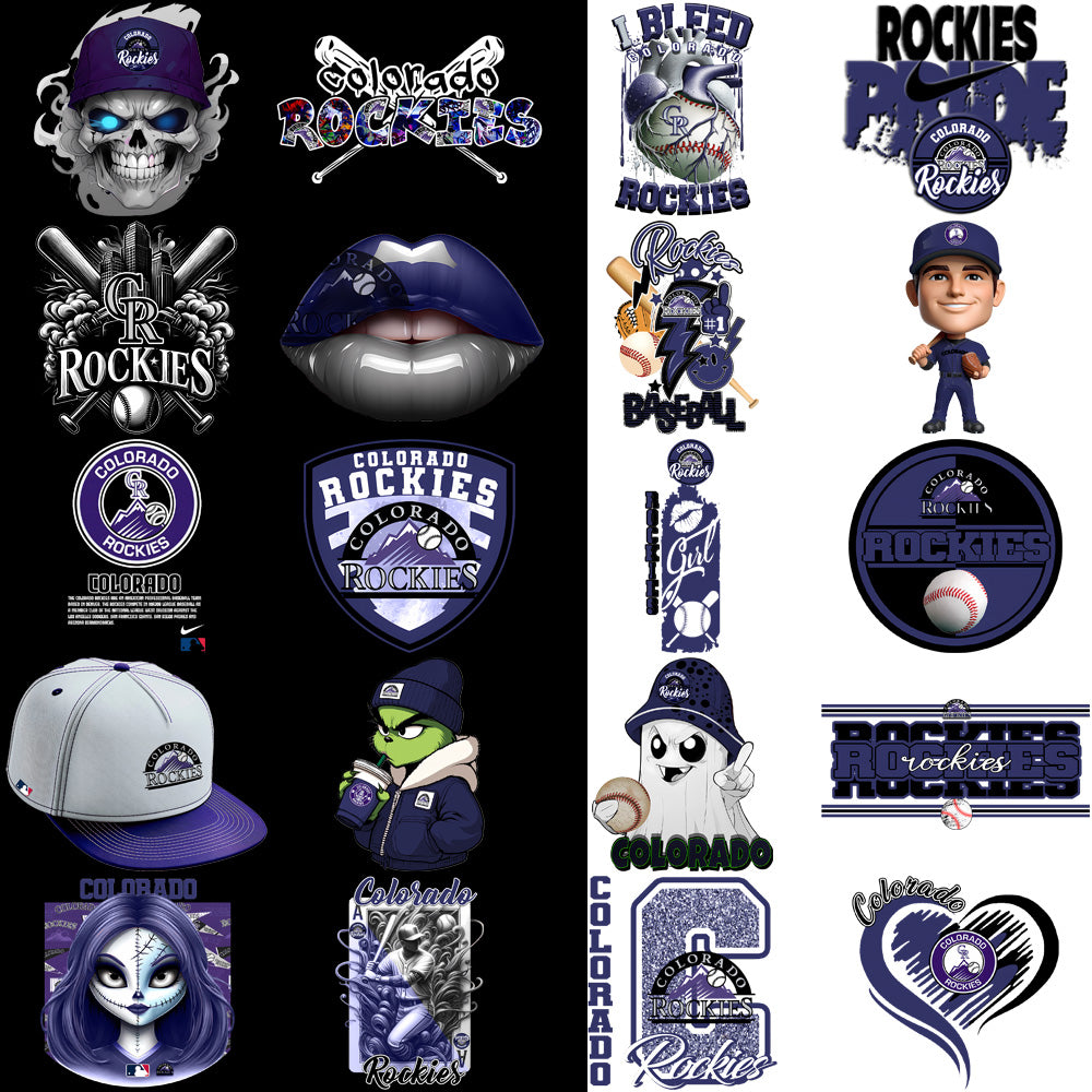 68 Colorado Rockies Baseball Designs Bundle PNG