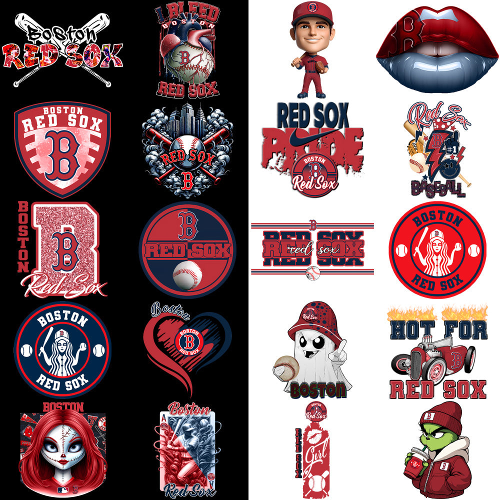 62 Boston Red Sox Baseball Designs Bundle PNG