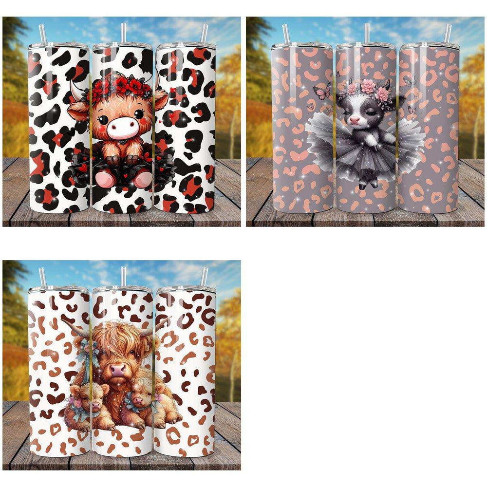 7 Cute Cow Tumbler Wrap Designs Bundle JPG