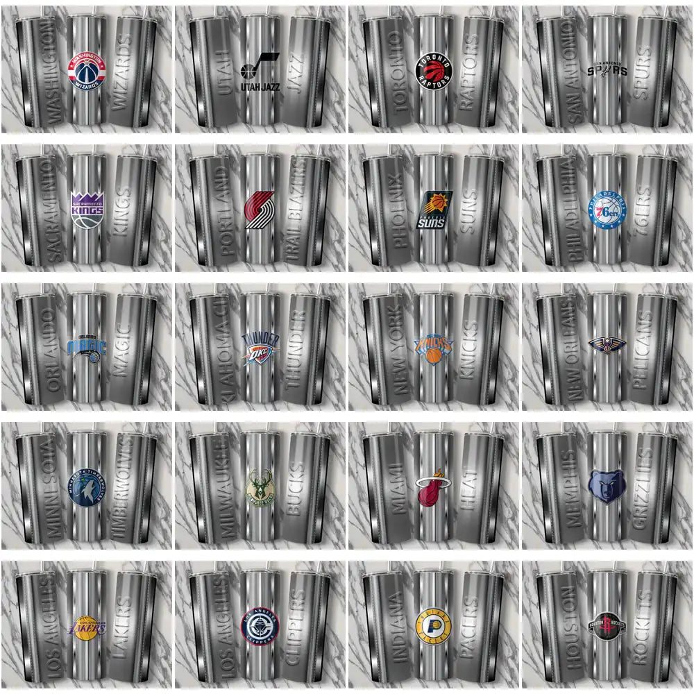 30 Basketball Teams Metallic Tumbler Wrap Bundle JPG