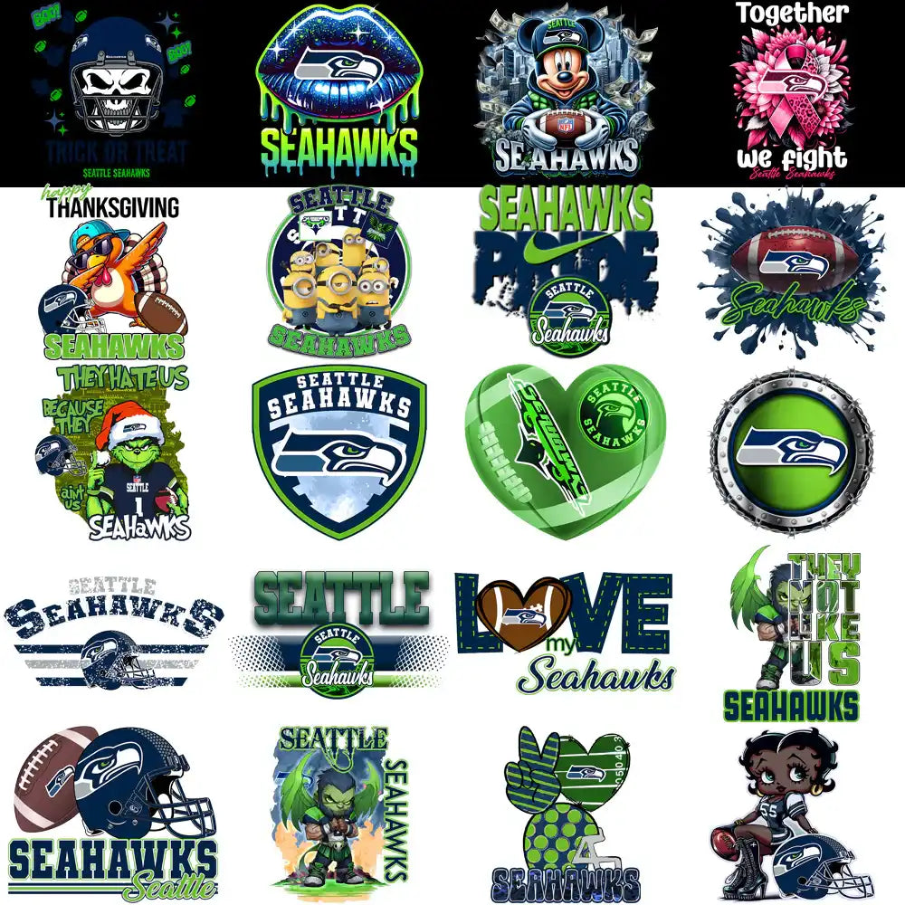 48 Seattle Seahawks V2 Football Designs Bundle PNG