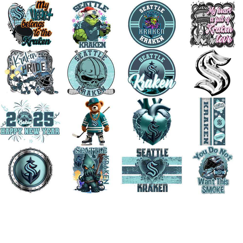 35 Seattle Kraken Ice Hockey Designs Bundle PNG