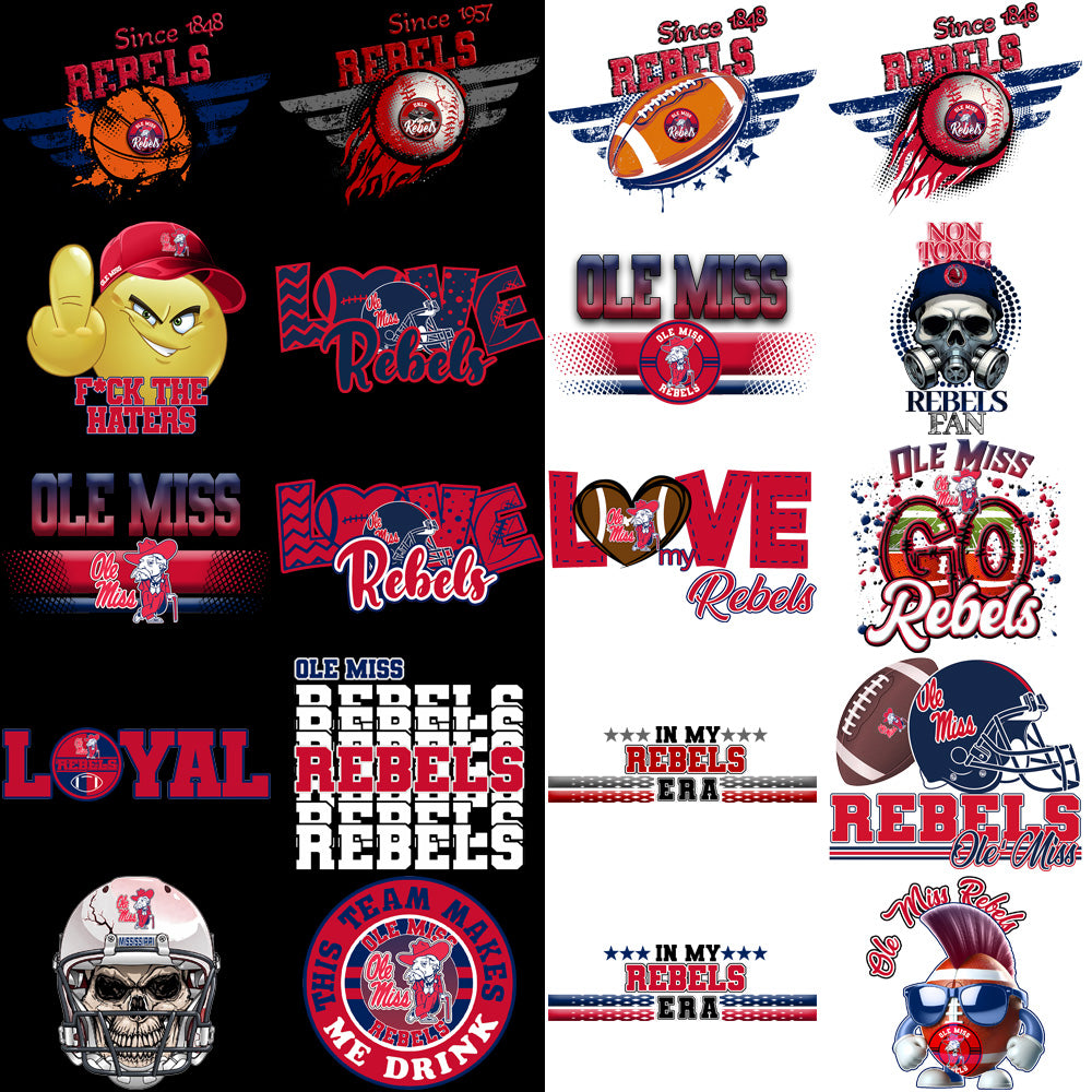 90 Ole Miss Rebels Designs Bundle PNG