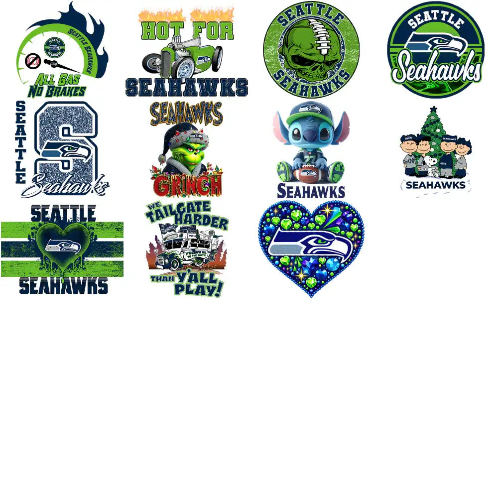 48 Seattle Seahawks V2 Football Designs Bundle PNG