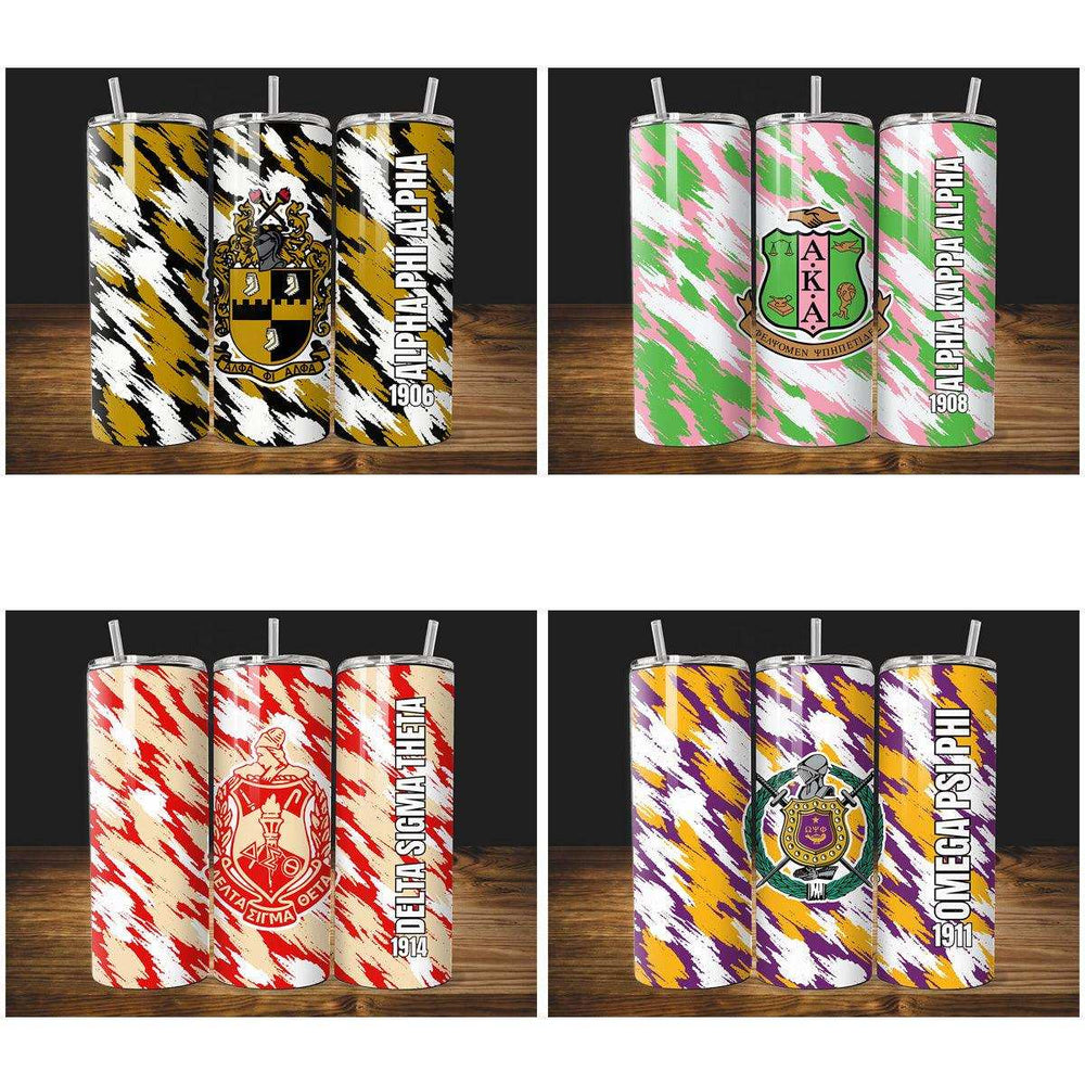 8 Divine Nine Sororities And Fraternities Tumbler Wrap Designs Bundle JPG