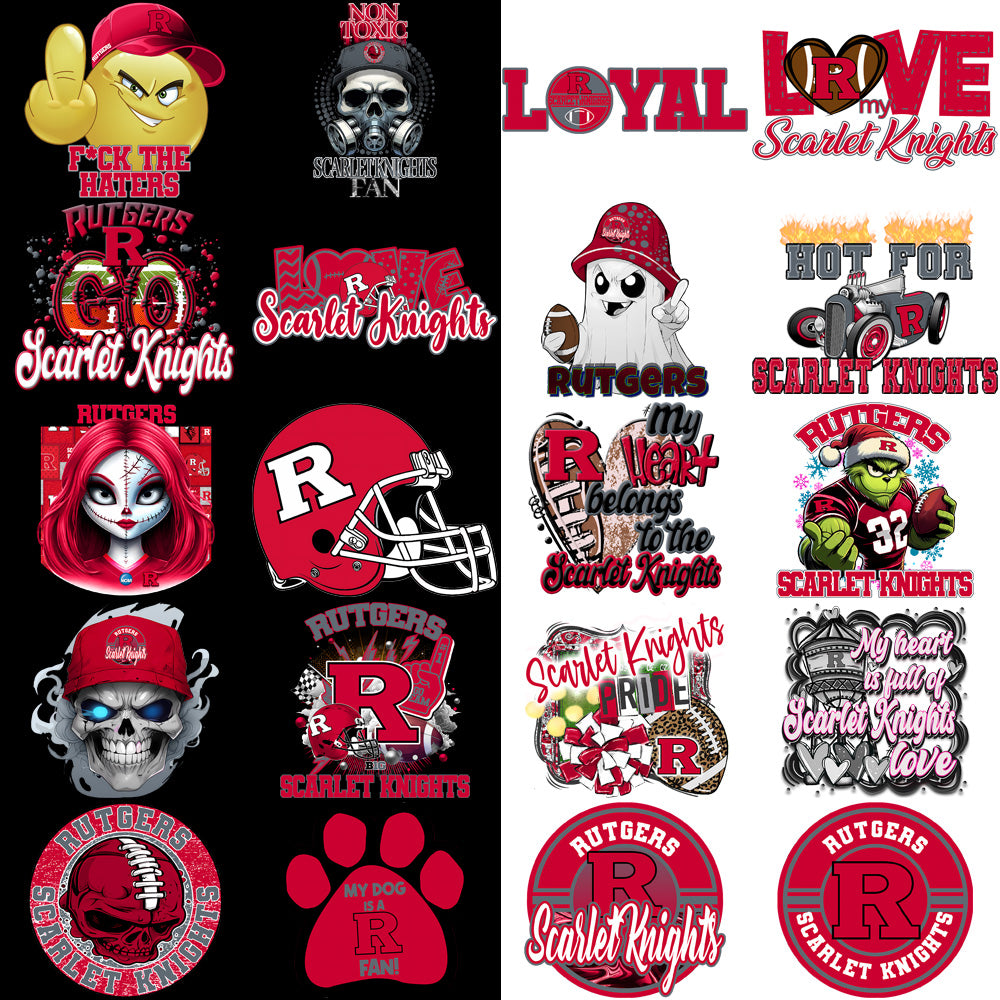 34 Rutgers Scarlet Knights Designs Bundle PNG